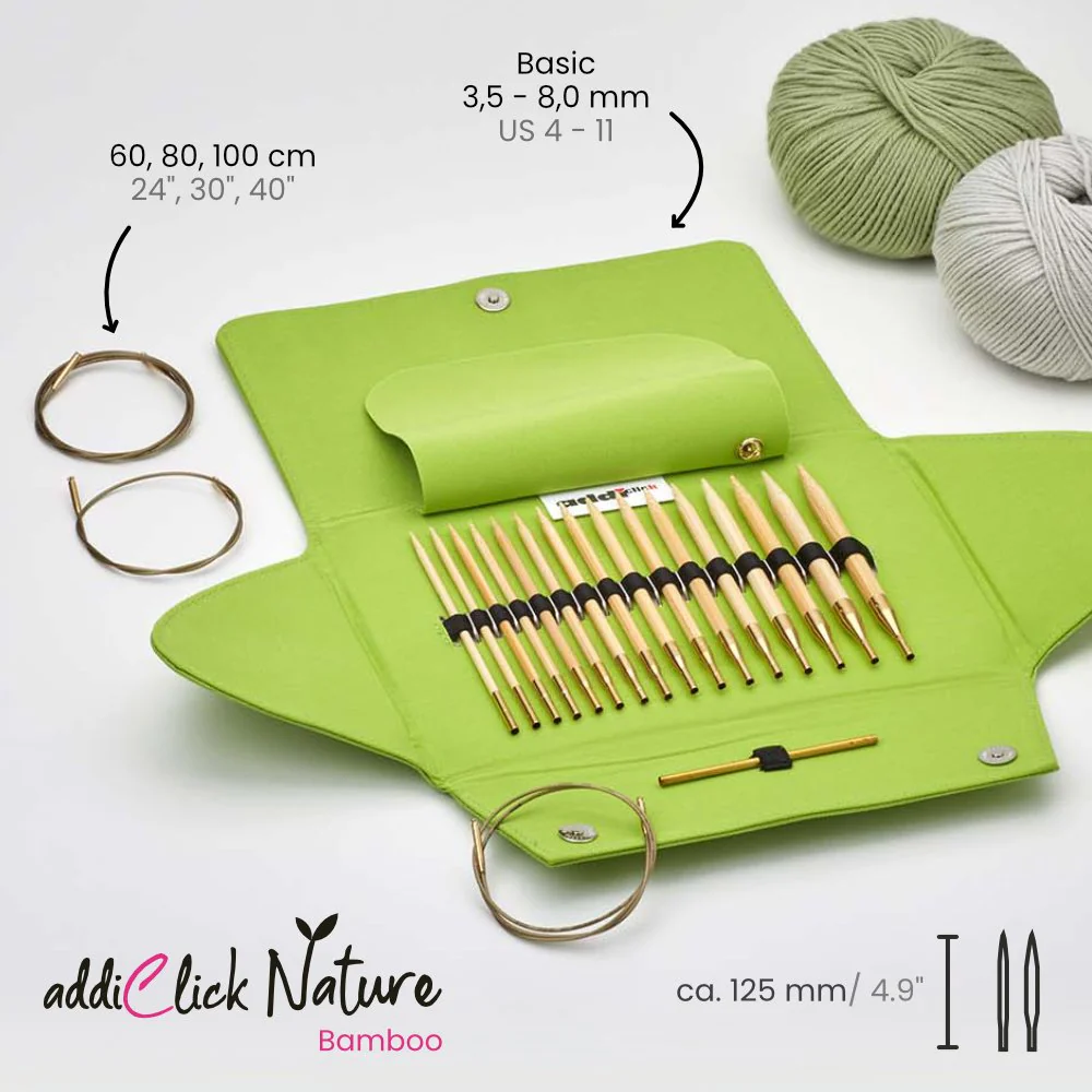 addi Click Nature Bamboo Set - Smooth Bamboo Interchangeable Needle Set (550-2) - Image 4