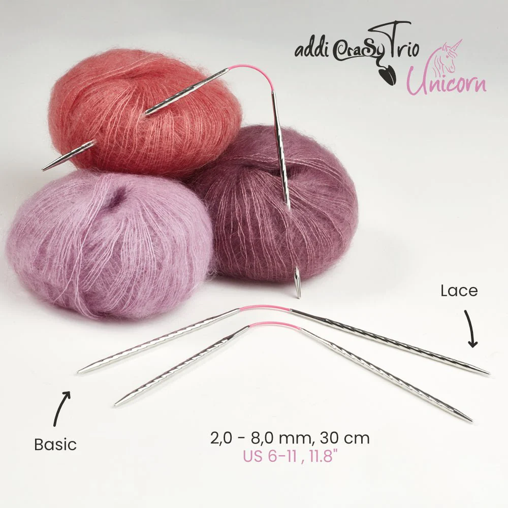 addiCraSyTrio Unicorn Long - 30 cm Elegant Sock & Hat Knitting Needles - Image 3