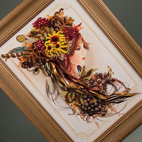 Beadwork kit B-643 "Autumn", Bead Embroidery, Needlepoint, Handcraft kit, DIY Beaded Painting 3D, Tapestry Beaded Cross Stitch kit, Beadwork - Image 8