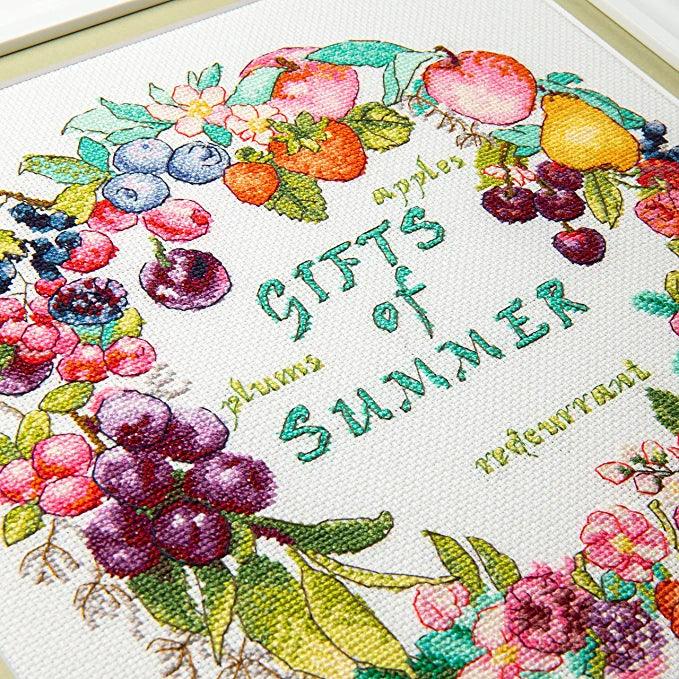 BERRY FRESH "Gifts of Summer", Counted Cross Stitch Kit, 16 count Aida, size 25,5 x 25,5 cm, Charivna mit | Momentos Magicos (M-434) DIY Needlework Crafts, DIY Embroidery kit - Image 3