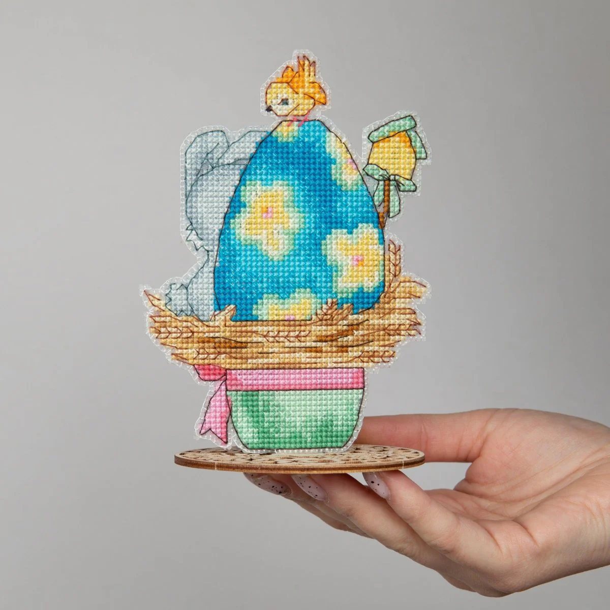 BUNNY "Happy Easter!", Counted Cross Stitch Kit, 14 count plastic canvas, size 10 x 14 cm, CRYSTAL ART (T-64) - Image 3