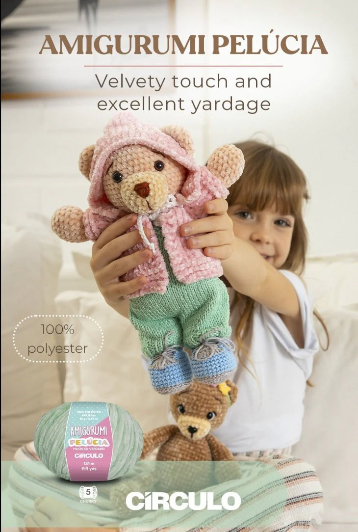 Círculo Amigurumi Pelúcia – Polyester Chenille Yarn (131 m / 100 g) - Image 4