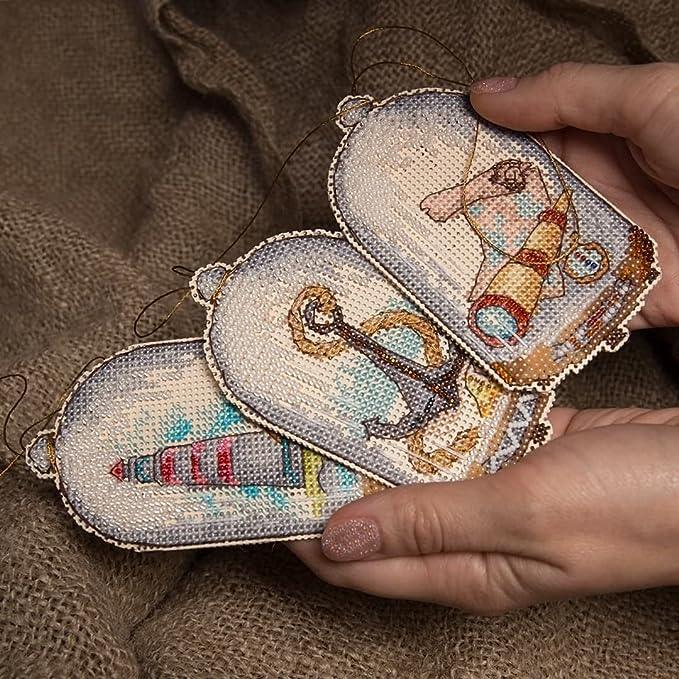 CAPTAIN "In search of treasures series", Counted Cross Stitch Kit, 14 count plastic canvas, size 6,5 x 11 cm, CRYSTAL ART (T-86) - Image 7