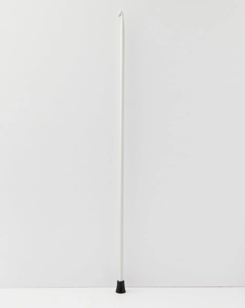 KnitPro Grey Aluminium Tricot / Afghan Traditional Crochet Hook | Length 30 cm with black head - Image 4