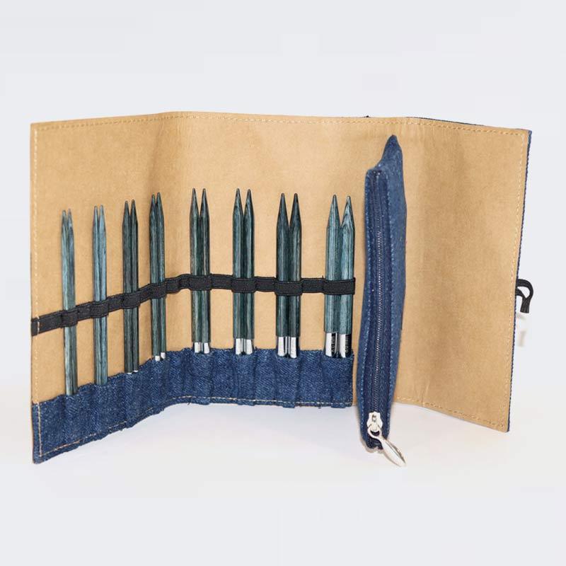 KnitPro Indigo Wood Interchangeable Needles Set in Fabric Case (20643) - Image 3