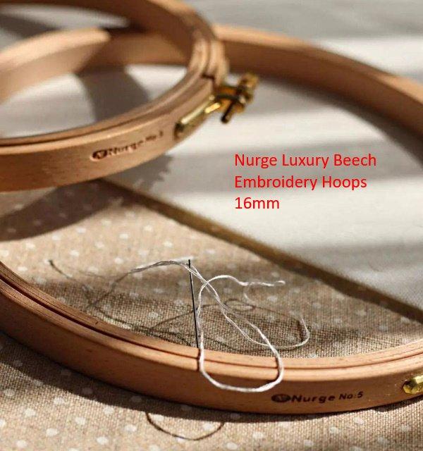 Nurge Polished Beech Embroidery Hoop with Screw depth 8 & 16 mm - Image 6