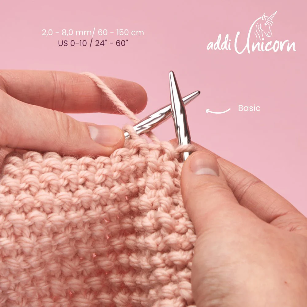Unicorn Addi Circular Knitting Needles – Brass Tips with Pink Cable - Image 10